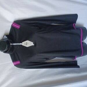 Greg Norman Black & Purple Quarter Zip Play Dry Long Sleeve Shirt Medium